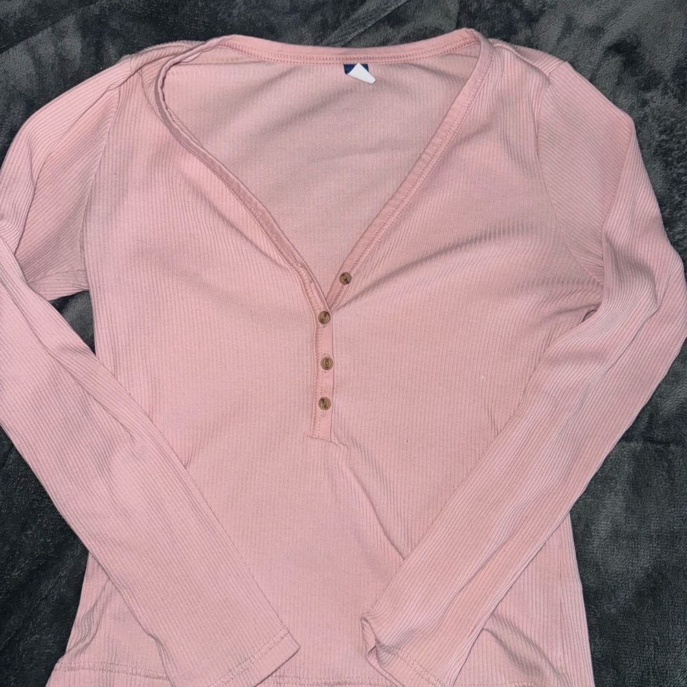 Women's Pink Long Sleeve Top